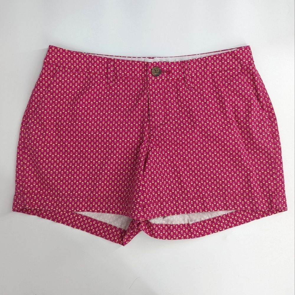 Old Navy Magenta Pink Floral 100% Cotton Women's Chino Shorts Size 2